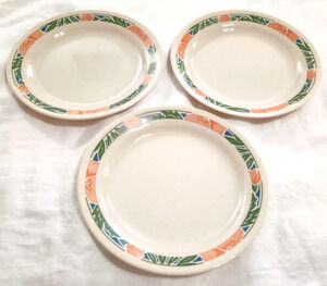 3 VTG Corelle Hibiscus 7 1/4” Small Plates 80's Cream Replacement Set